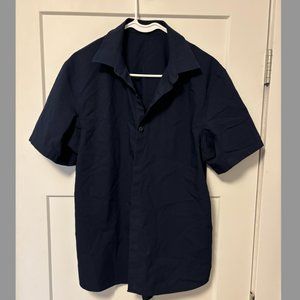 Lululemon | Men's Short Sleeve Navy Button Down | Size: Medium